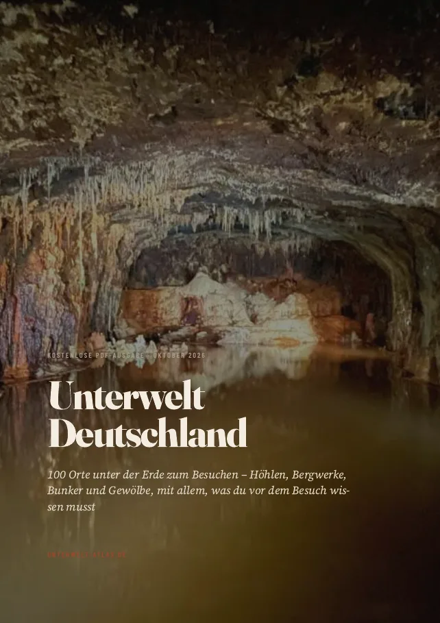 Titelseite des kostenlosen PDF-Reiseführers Unterwelt Deutschland mit den Saalfelder Feengrotten